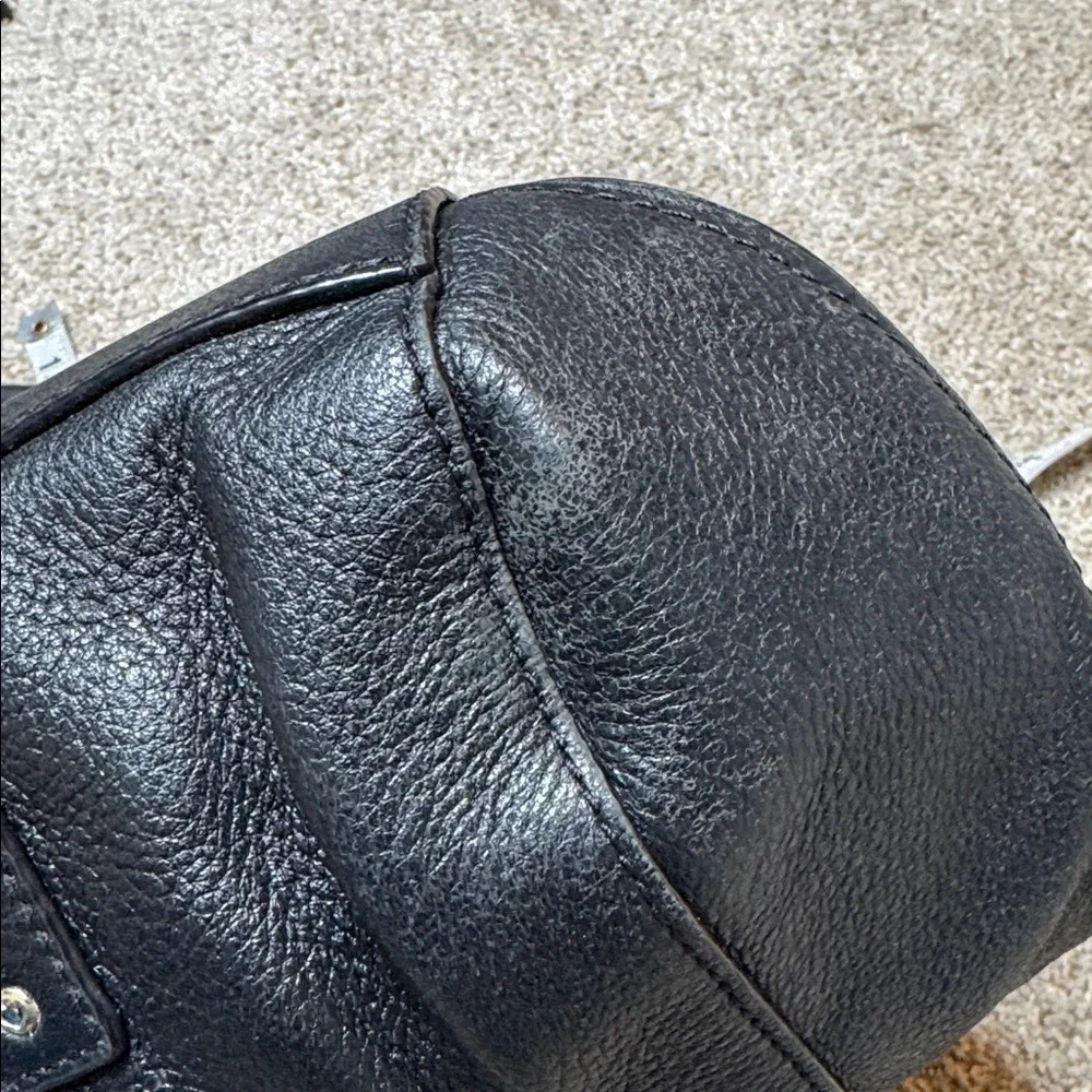 Kate Spade Berkshire Road Teegan Black Pebbled Leather Satchel Tote Bag
